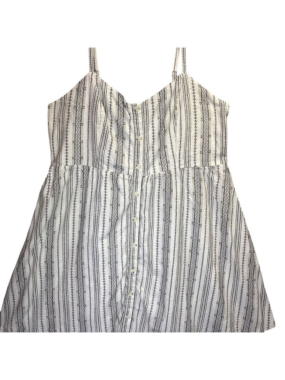 Old Navy Black and White Striped Sleeveless Dress XXL
